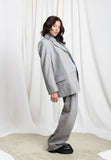 CODEMH Relaxed Stripe Blazer-Grey