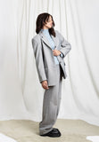 CODEMH Relaxed Stripe Blazer-Grey