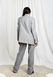 CODEMH Relaxed Stripe Blazer-Grey